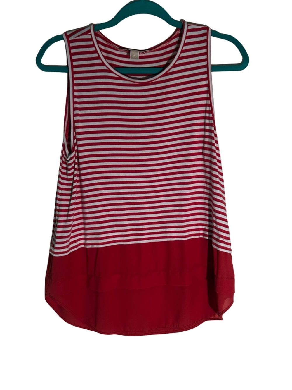 Michael Kors coral and White Striped Sleeveless Tank